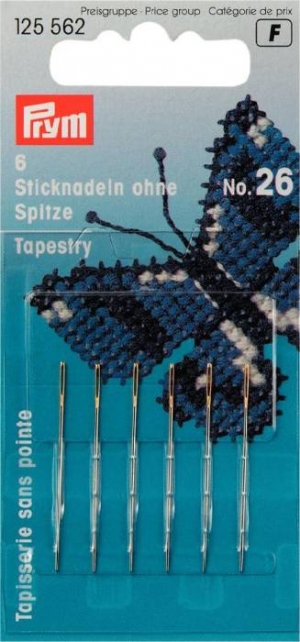 125562 - Embroidery Needles Tapestry blunt pt. No. 26 si-col gold eye 0.60x34mm