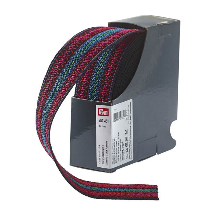 957451 - Color Elastic 50 mm pink pattern