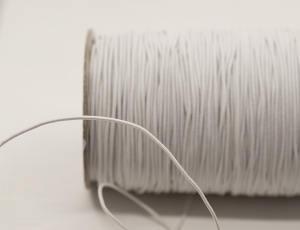 e1c-white - white elastic, 1 cord