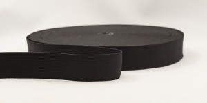 e25mm-black - black loom elastic 25mm