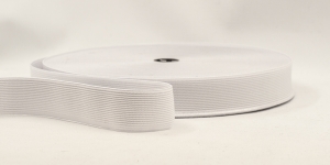 e25mm-white - white loom elastic 25mm