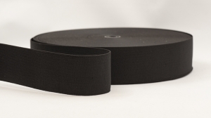 e38mm-black - black loom elastic 38mm