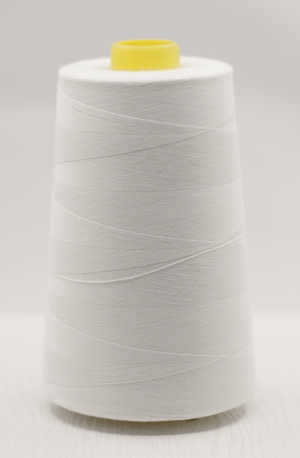 n120-B-white - 5000 yards cones, polyester thread, boxes of 10 cones per colour
