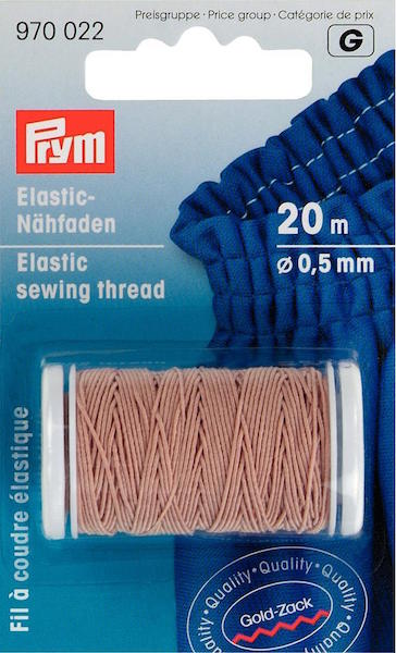 Prym Elastic Sewing Thread 0.5 mm Natural White