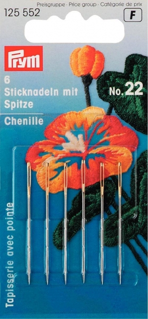 125552 - Chenille needles with sharp point, size 18-22