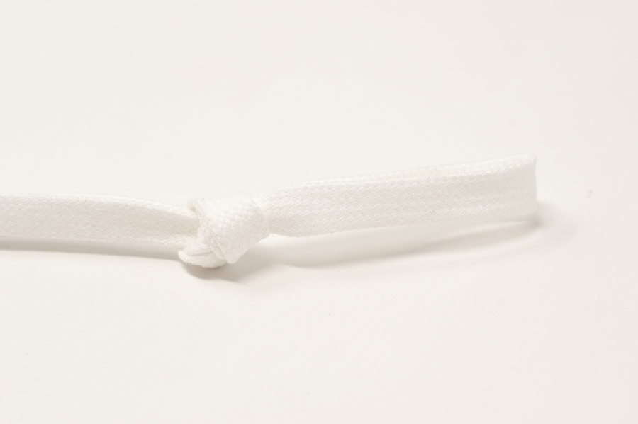 dcs8white, 8mm flat, tubular drawstring tape, 100 cottonwhite