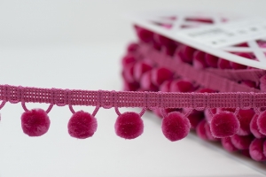 1862 pompom-strawberry - 28mm ball fringe