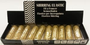 shir10-gold - metallic gold shirring elastic