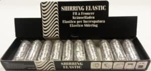 shir10-silver - metallic silver shirring elastic