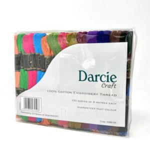 emb100 - Darcie Crafts 100% cotton assorted embroidery thread, 100 x 8m skeins