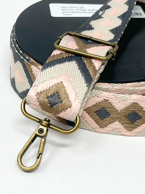 dw1974-36, 38mm tribal webbing, pink/grey/taupe/ecru - Image 7