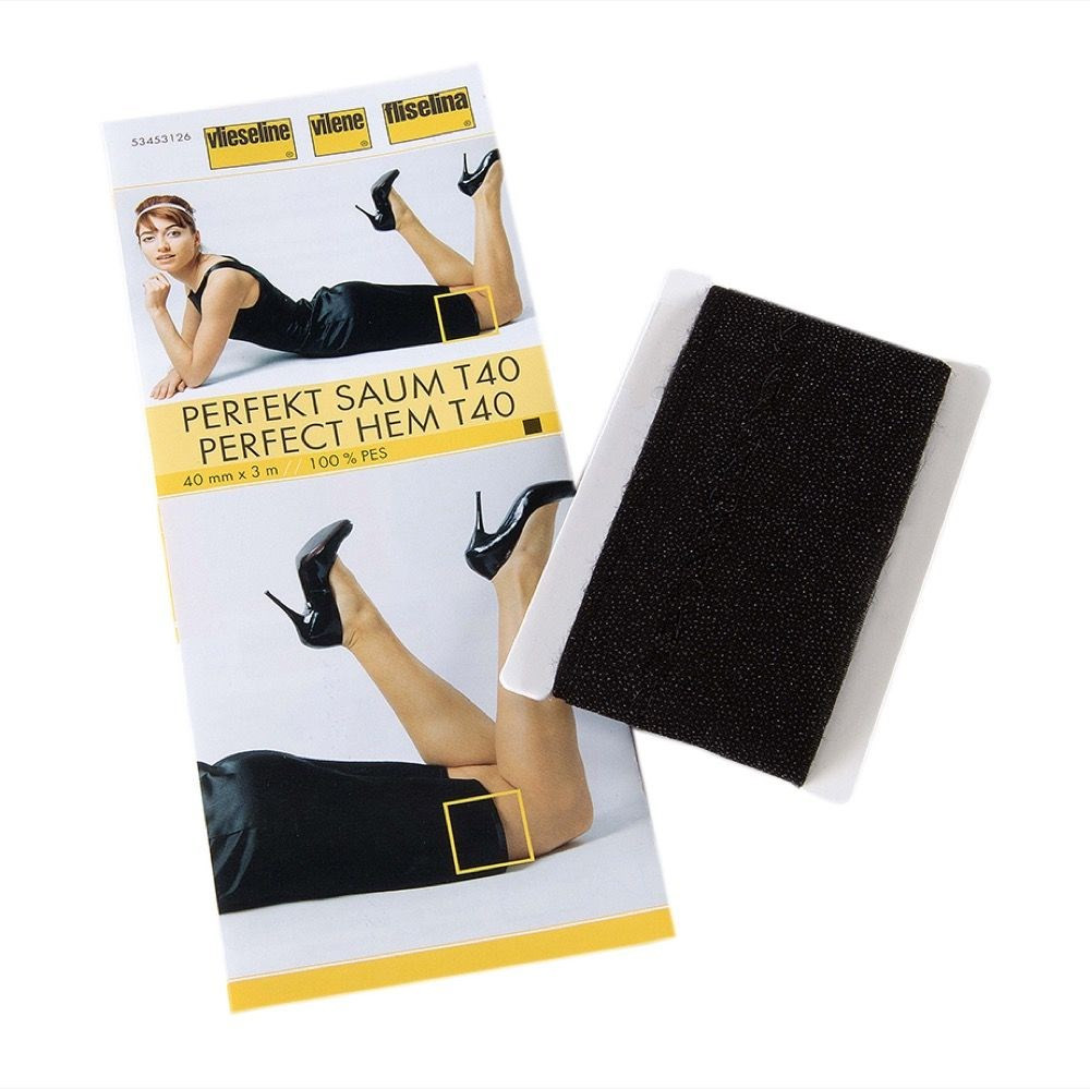 T40 Perfect hem - black - 40mm adhesive