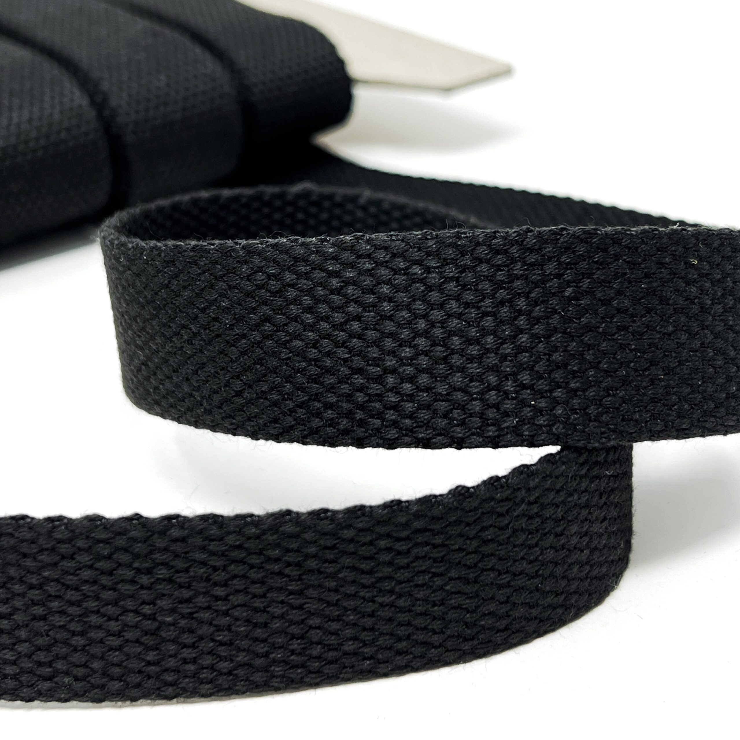 dw1911-25-black-BR black, Bulk Roll - 25mm cotton mix webbing
