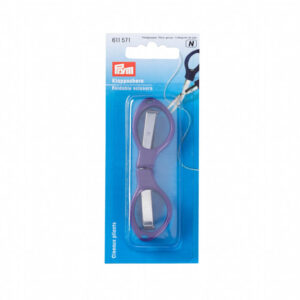 611571 - Foldable scissors plastic handle dark violet 10 cm