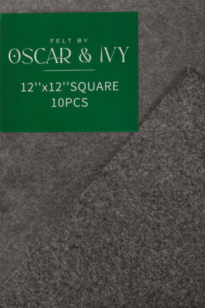 Felt squares 12"/ 30cm, 30% wool, 70% viscose - colour 7 Soot