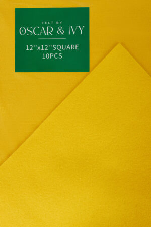 Felt squares 12"/ 30cm, 30% wool, 70% viscose - colour 8 Yellow