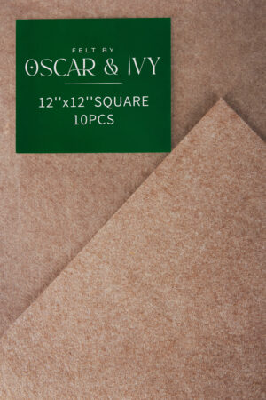 Felt squares 12"/ 30cm, 30% wool, 70% viscose - colour M1 Marl Fawn