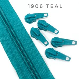 s7-150con-teal - no.5 (6mm) deluxe zip x 150m